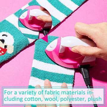 Mini Craft Iron Mini Heat Press Mini Iron Portable Handy Heat Press Small Iron with Charging Base Accessories for Fuse Beads Patch DIY Shoes T-shirts Heat Transfer Vinyl Projects(Pink)