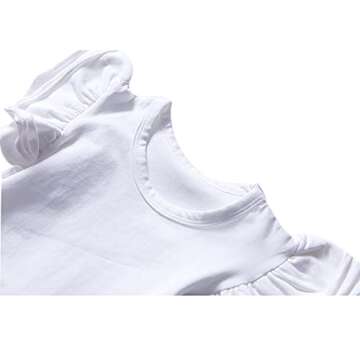 Y·J Back home Baby Girl Ruffle White Onesie Shirt Infant Cotton Clothes Toddler Suit Clothing Summer Onepiece Outfit Sleeveless Bodysuit Newborn Romper,18-24 Months