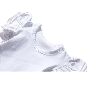 Y·J Back home Baby Girl Ruffle White Onesie Shirt Infant Cotton Clothes Toddler Suit Clothing Summer Onepiece Outfit Sleeveless Bodysuit Newborn Romper,18-24 Months