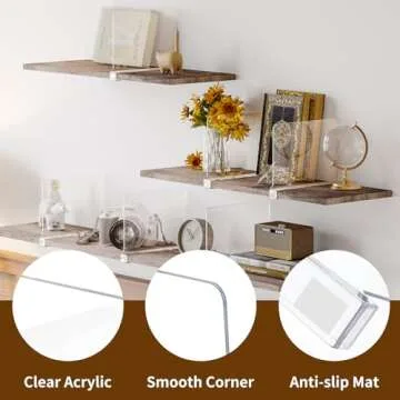 Fixwal 8 PCS Acrylic Shelf Dividers for Closet Organization Clear Shelf Divider for Closet Organizers and Storage Shelf Organizer for Closet, Bedroom, Kitchen, Office, Cabinets, Bathroom