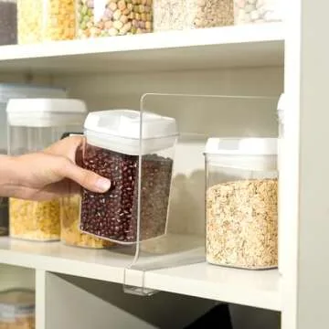 Fixwal 8 PCS Acrylic Shelf Dividers for Closet Organization Clear Shelf Divider for Closet Organizers and Storage Shelf Organizer for Closet, Bedroom, Kitchen, Office, Cabinets, Bathroom