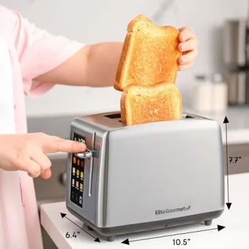 Elite Gourmet 4 Slice LCD Touch Toaster with Wide Slots