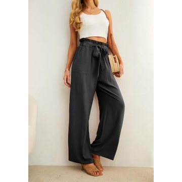 IWOLLENCE Women's Adjustable Wide Leg Pants with Pockets