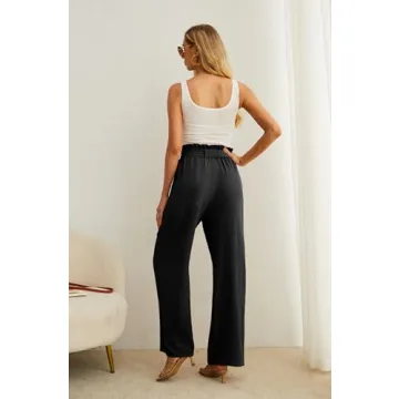 IWOLLENCE Women's Adjustable Wide Leg Pants with Pockets
