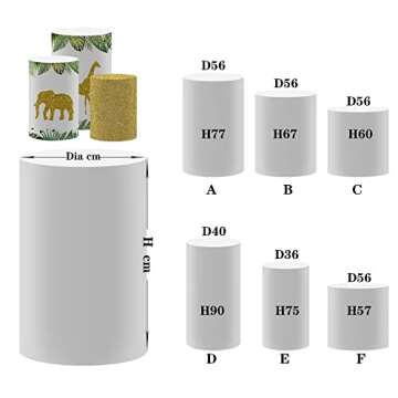 Iydamc Jungle Wild Animals Theme Pedestal Covers for Baby Shower Party Decoration A Sweet Little Baby is on The Way Photography Cylinder Cover Props NO-232 A-D40H90