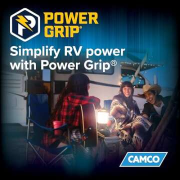 Camco Power Grip 25-Ft 30 Amp Camper/RV Extension Cord - Rated for 125V /3,750W - Features Heavy Duty 10-Gauge Copper Wire for Superior Conductivity & Coated w/Heat-Resilient PVC (55191)