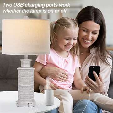 Stylish Touch Control Table Lamps with USB Charging Ports