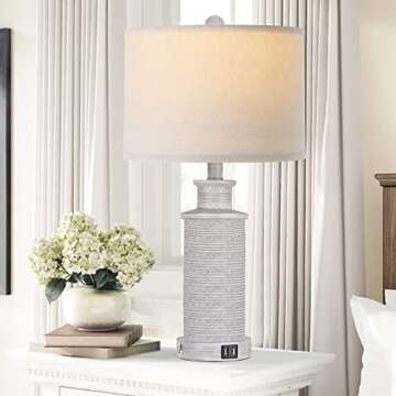 Stylish Touch Control Table Lamps with USB Charging Ports