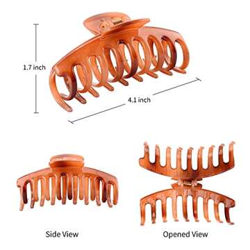 12 PCS Big Hair Claw Clips, Trendcy Colors,Matte Non-slip Material,Strong Hold Hair For Women And Girls,Suitable For Thin Or Thick Hair,Fashion Hair Accessories,4.3 inch