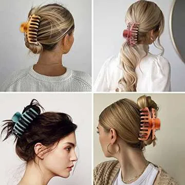 12 PCS Trendcy Hair Claw Clips for Stylish Hold