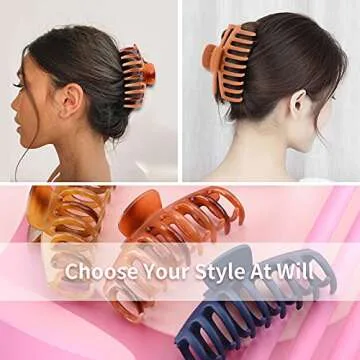 12 PCS Trendcy Hair Claw Clips for Stylish Hold