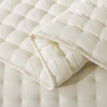 WDCOZY Ivory King Quilt Set for All Seasons | 3 Pieces