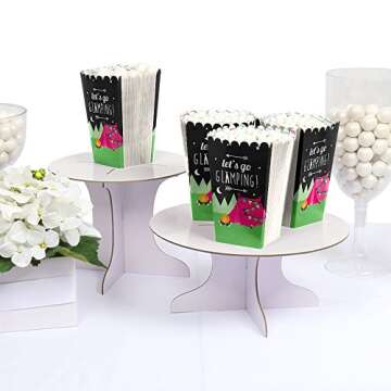 Big Dot of Happiness Let's Go Glamping - Camp Glamp Party or Birthday Party Favor Popcorn Treat Boxe...