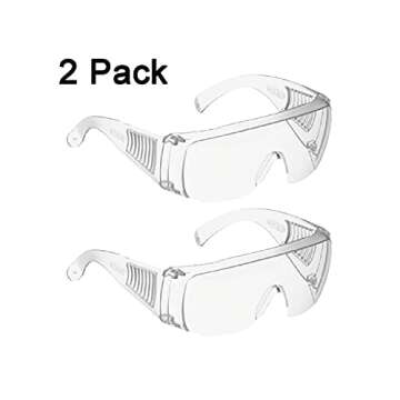 Safety Glasses (2 Pack) Anti Fog & Shattered Proof, ANSI Z87.1 & EN 166 UV Resistant Protective Eyew...