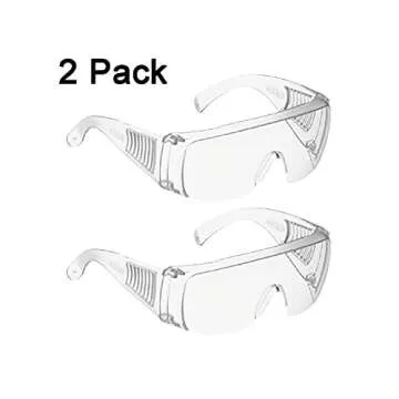 Safety Glasses (2 Pack) Anti Fog & Shattered Proof, ANSI Z87.1 & EN 166 UV Resistant Protective Eyew...