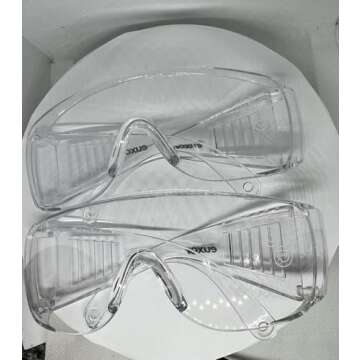 Safety Glasses (2 Pack) Anti Fog & Shattered Proof, ANSI Z87.1 & EN 166 UV Resistant Protective Eyewear Safety Goggles, Wide Frame Eye Shield Goggles Scratch Resistant Best Eye Protection Shield with