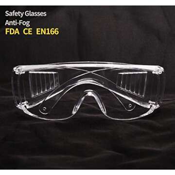 Safety Glasses (2 Pack) Anti Fog & Shattered Proof, ANSI Z87.1 & EN 166 UV Resistant Protective Eyewear Safety Goggles, Wide Frame Eye Shield Goggles Scratch Resistant Best Eye Protection Shield with