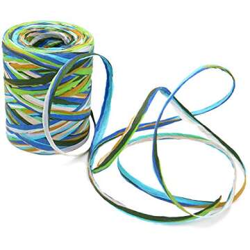 G2PLUS Colored 262 Feet Raffia Paper Ribbon - 6 Color Set for Gift Wrapping and DIY Decoration