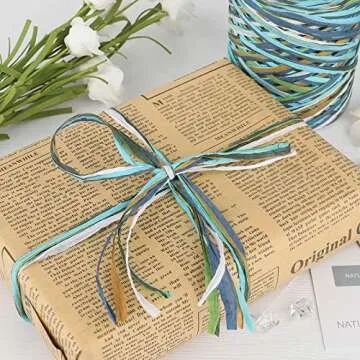 G2PLUS 262 Feet Eco-Friendly Raffia Paper Ribbon