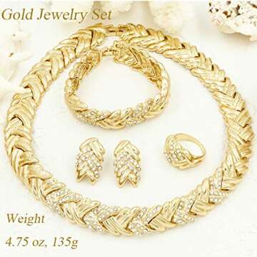 LIFFLY 18K Gold Plated Jewelry Set for Women