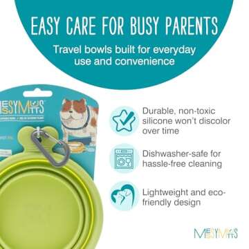 Messy Mutts Silicone Collapsible Bowl | Pet Travel Necessity | Portable Water or Food Dish | Pop Up ...