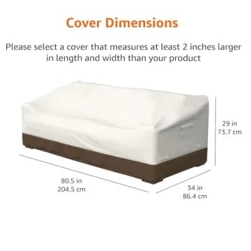 Amazon Basics 3-Seater Outdoor Patio Sofa Cover in Beige