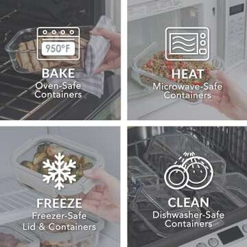Bentgo Glass Meal Prep Set - 4 Leak-Proof Containers