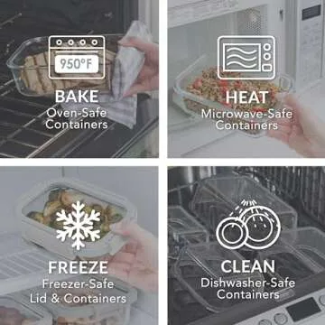 Bentgo Glass Meal Prep Set - 4 Leak-Proof Containers