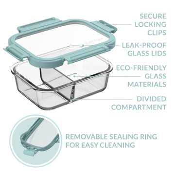 Bentgo Glass Meal Prep Set - 4 Leak-Proof Containers