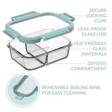 Bentgo Glass Meal Prep Set - 4 Leak-Proof Containers