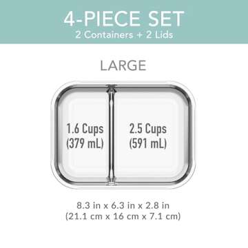 Bentgo Glass Meal Prep Set - 4 Leak-Proof Containers