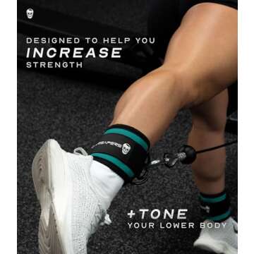 Gymreapers Ankle Straps (Pair) For Cable Machine Kickbacks, Glute Workouts, Lower Body Exercises - A...