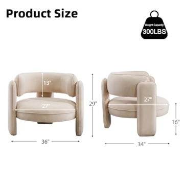 INZOY Velvet Fabric Accent Chair for Comfort and Style