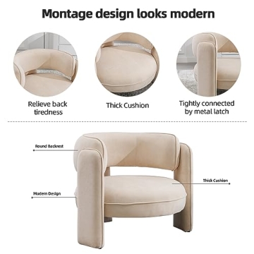 INZOY Velvet Fabric Accent Chair for Comfort and Style