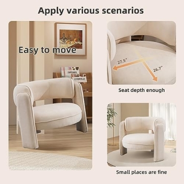 INZOY Velvet Fabric Accent Chair for Comfort and Style