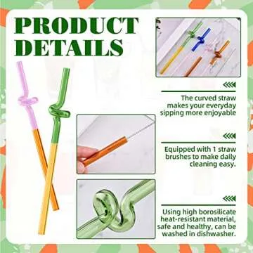 Creative Glass Straws Set - Eco-Friendly and Stylish