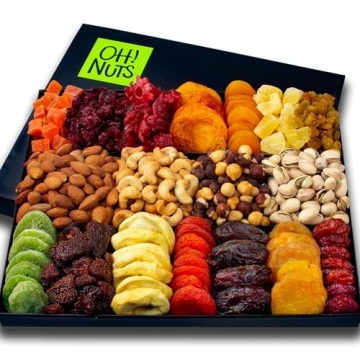 Gourmet Dried Fruit and Nuts Gift Basket XL - 18 Varieties