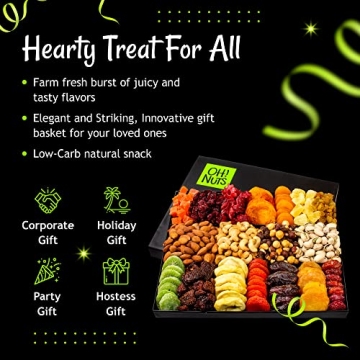 Gourmet Dried Fruit and Nuts Gift Basket XL - 18 Varieties