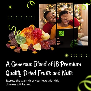 Gourmet Dried Fruit and Nuts Gift Basket XL - 18 Varieties