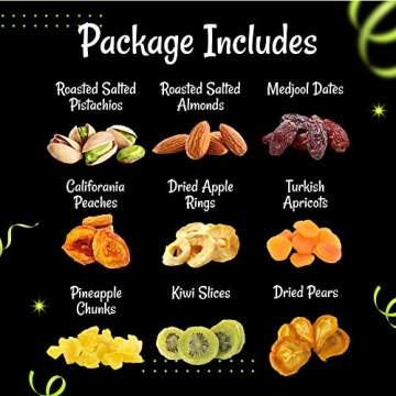 Gourmet Dried Fruit and Nuts Gift Basket XL - 18 Varieties