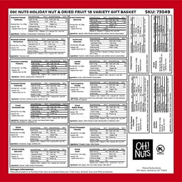 Gourmet Dried Fruit and Nuts Gift Basket XL - 18 Varieties