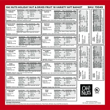 Gourmet Dried Fruit and Nuts Gift Basket XL - 18 Varieties