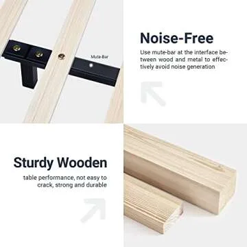 Allewie LED Queen Bed Frame - Adjustable Headboard & Easy Assembly