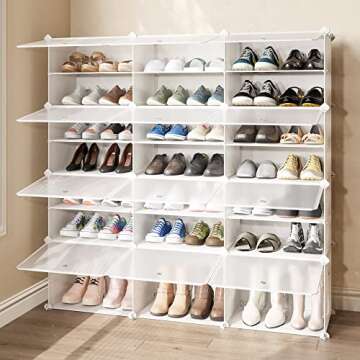 JOISCOPE Shoe Rack, 8 Tier 48 Pairs Shoe Storage Cabinet, Free Standing Shoe Shelf Organizer for Boo...
