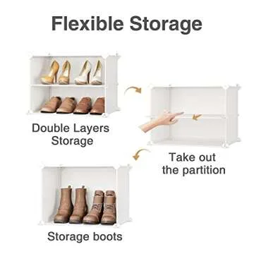 JOISCOPE Shoe Rack, 8 Tier 48 Pairs Shoe Storage Cabinet, Free Standing Shoe Shelf Organizer for Boots Slippers High Heels, for Closet Bedroom Entryway Hallway, 3 * 8