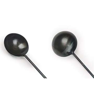 ZhenSanHuan Chinese Traditional HandMade Iron Spatula & Ladle Wok Tool Set,Long wok utensils (Ladle)