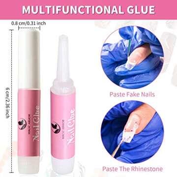 Nail Glue,15 PCS Nail Glue for Acrylic Nails,Nail Tip Glue Professional Nail Glue False Nail Tips Gl...