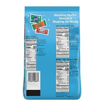 HERSHEY'S, REESE'S and YORK Assorted Flavored, Christmas Candy Variety Bag, 31.8 oz