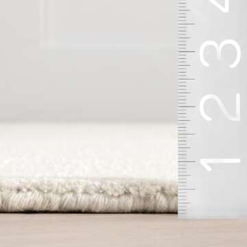 Rugs USA x Arvin Olano Arrel Speckled Wool-Blend Area Rug - 3x5 Accent Rug Contemporary Alabaster fo...