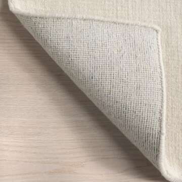 Rugs USA x Arvin Olano Arrel Speckled Wool-Blend Area Rug - 3x5 Accent Rug Contemporary Alabaster for Living Room Bedroom Dining Room Entryway